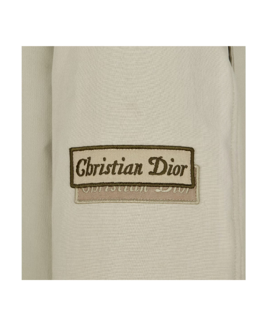 Dior Logo Hooded Coat In Nude