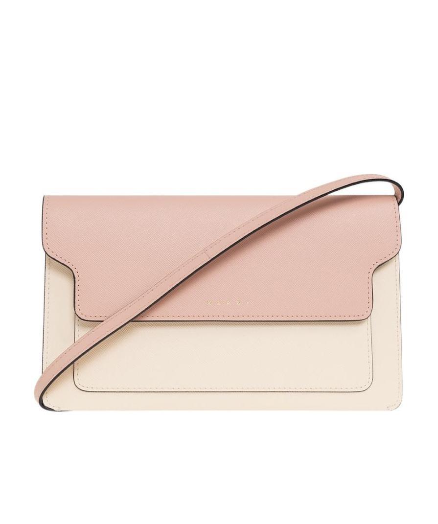 Marni Three-compartment Pouch Bag In Nude