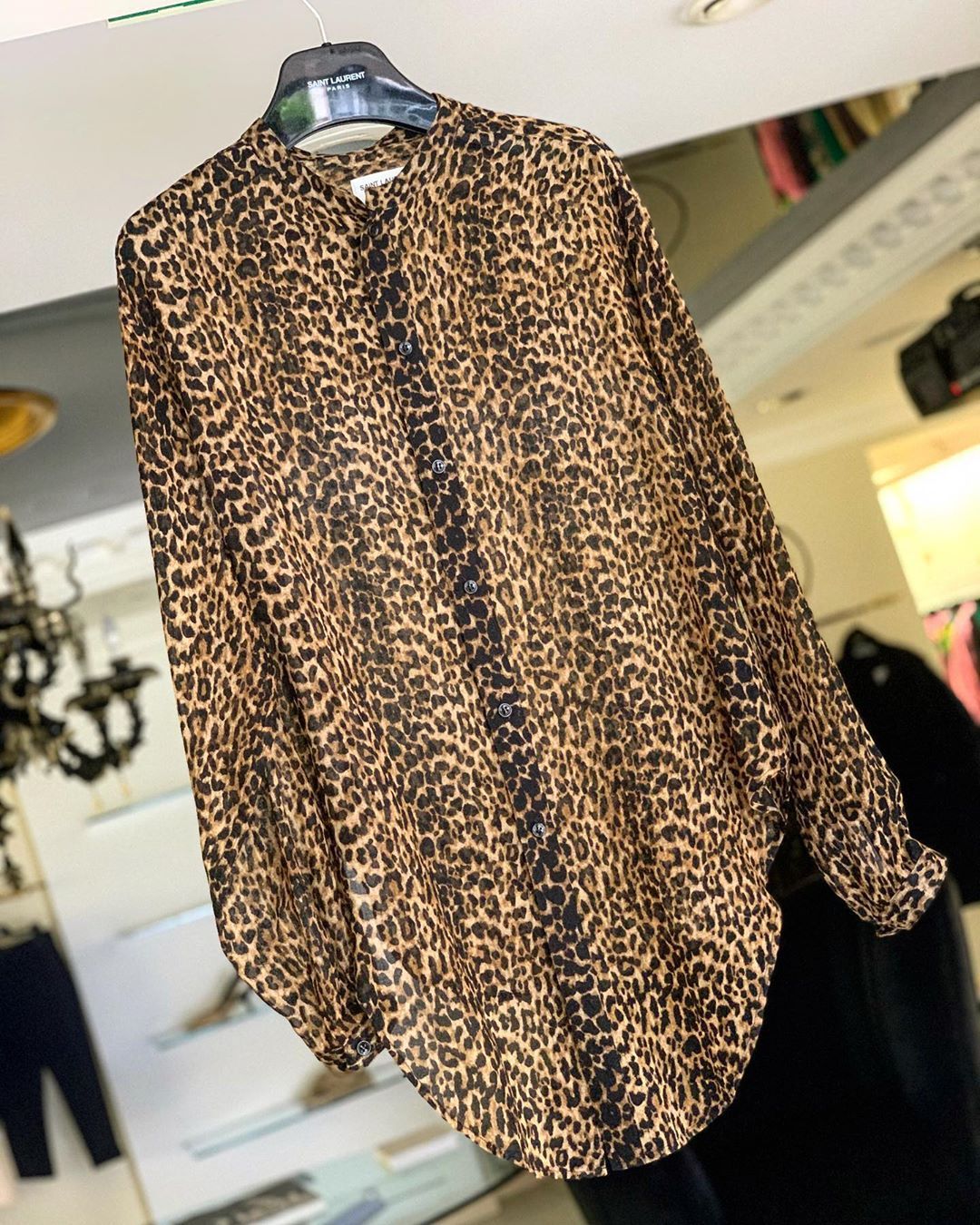 Saint Laurent Oversize Fit Shirt In Brown
