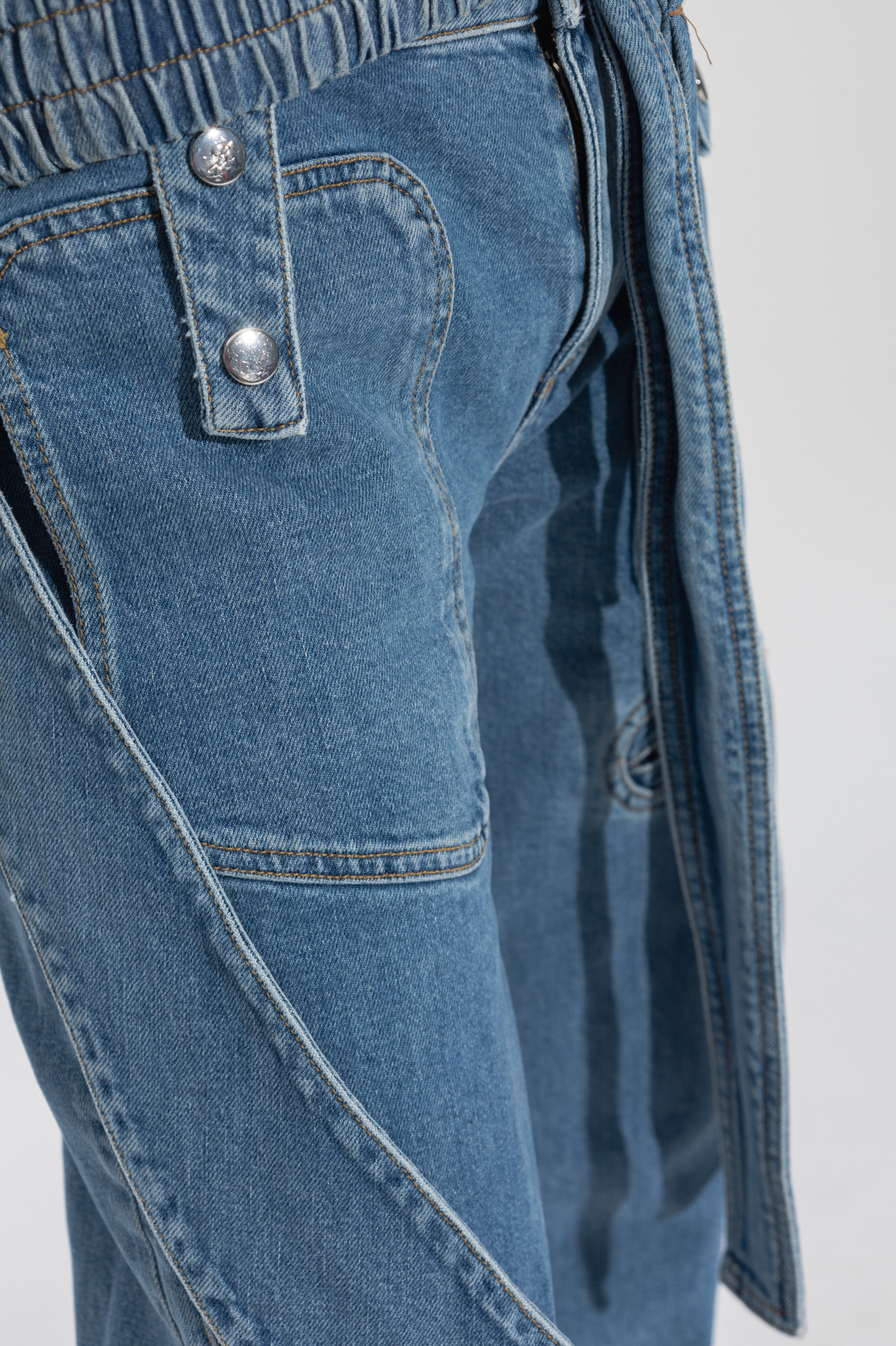 Blumarine Pocket Denim Trousers In Blue
