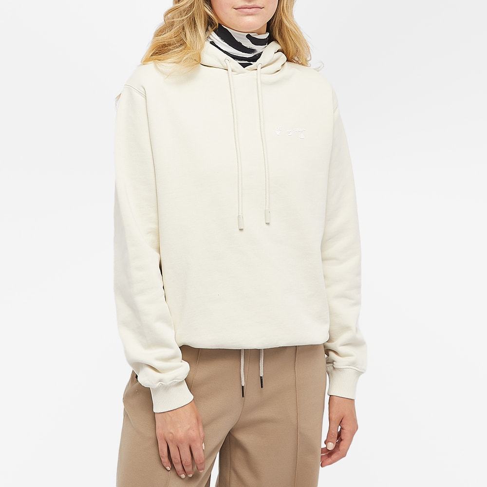 Off-white Embroidered Logo Hooded Sweatshirt In White