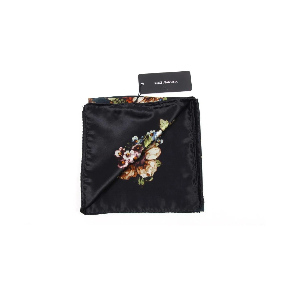 Dolce & Gabbana Silk Printed Scarf In Black
