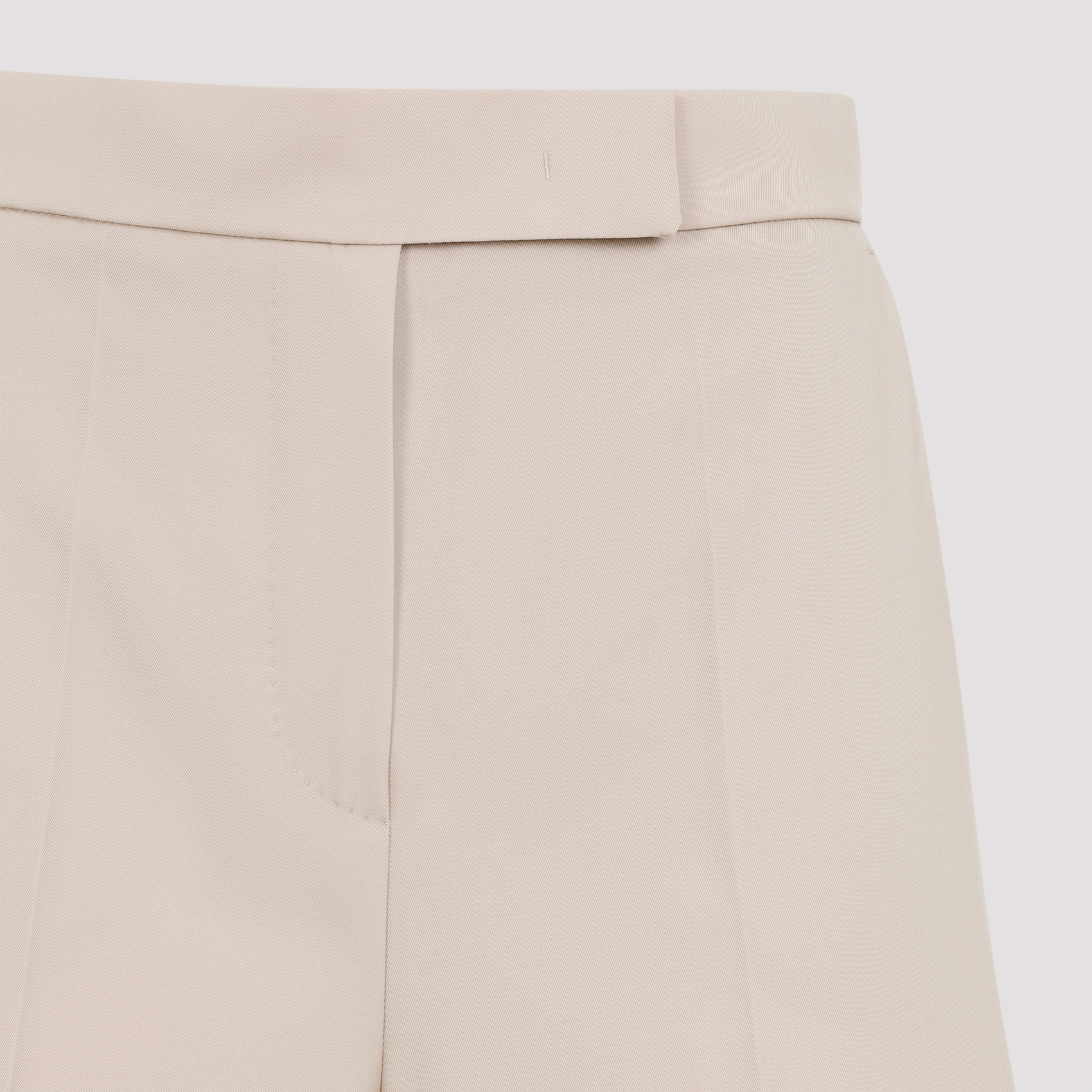Max Mara High-waisted Wide-leg Trousers With Sharp Pleats In Nude