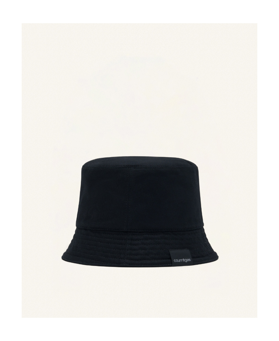 Courrèges Signature Logo-appliqué Bucket Hat In Black