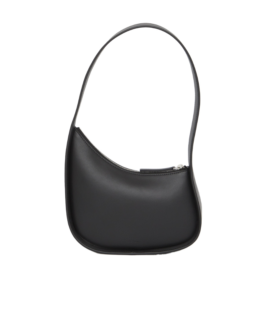 The Row Zippered Half-moon Handbag In Black
