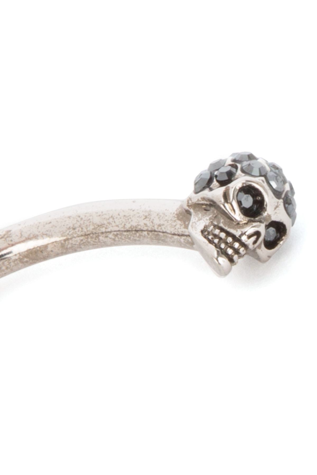 Alexander Mcqueen Jewelled Twin Skull Bracelet In White