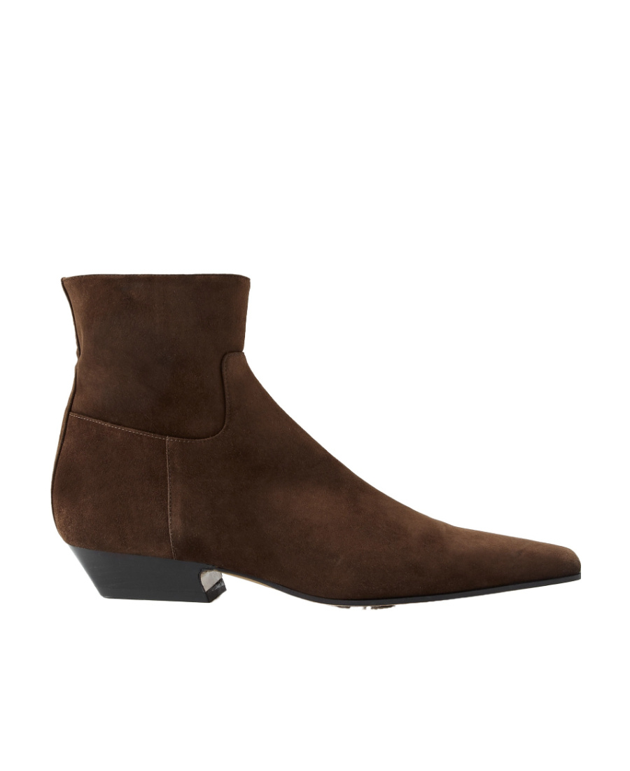 Shop Khaite The Marfa Suede Ankle Boots In Black