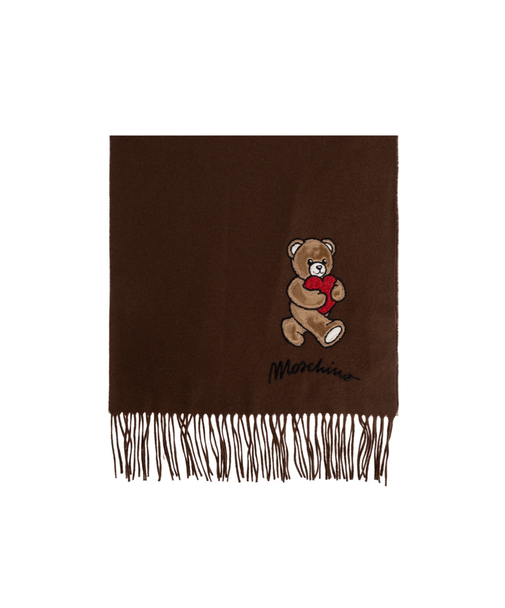 Moschino Fringed Scarf In Brown