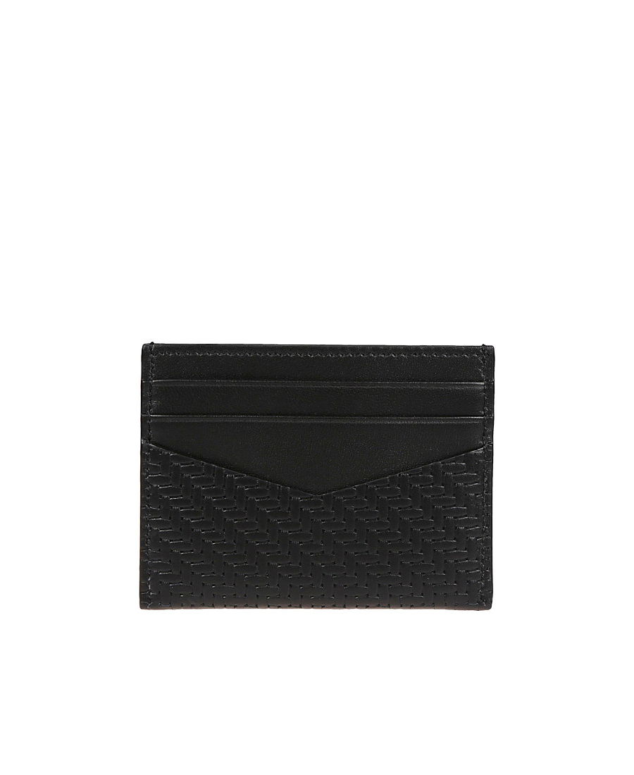 Givenchy Textured Monogram Calf Leather Card Holder In Black