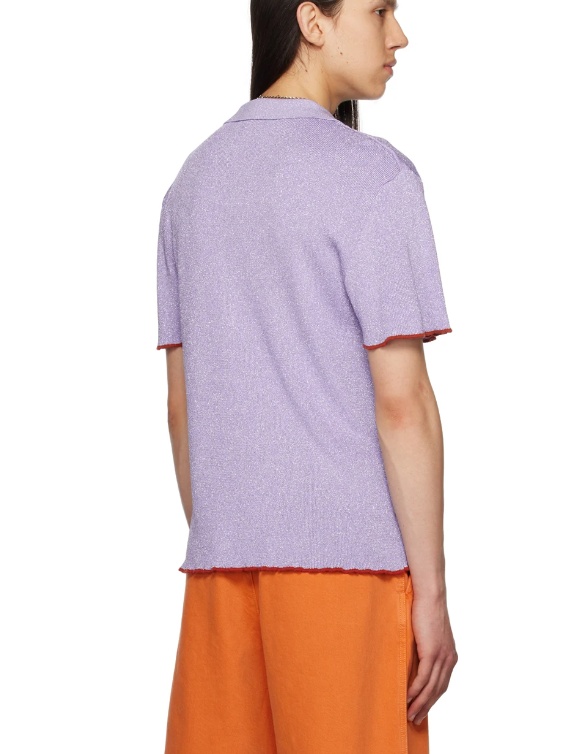 Jacquemus Le Raphia Short-sleeved Shirts In Purple