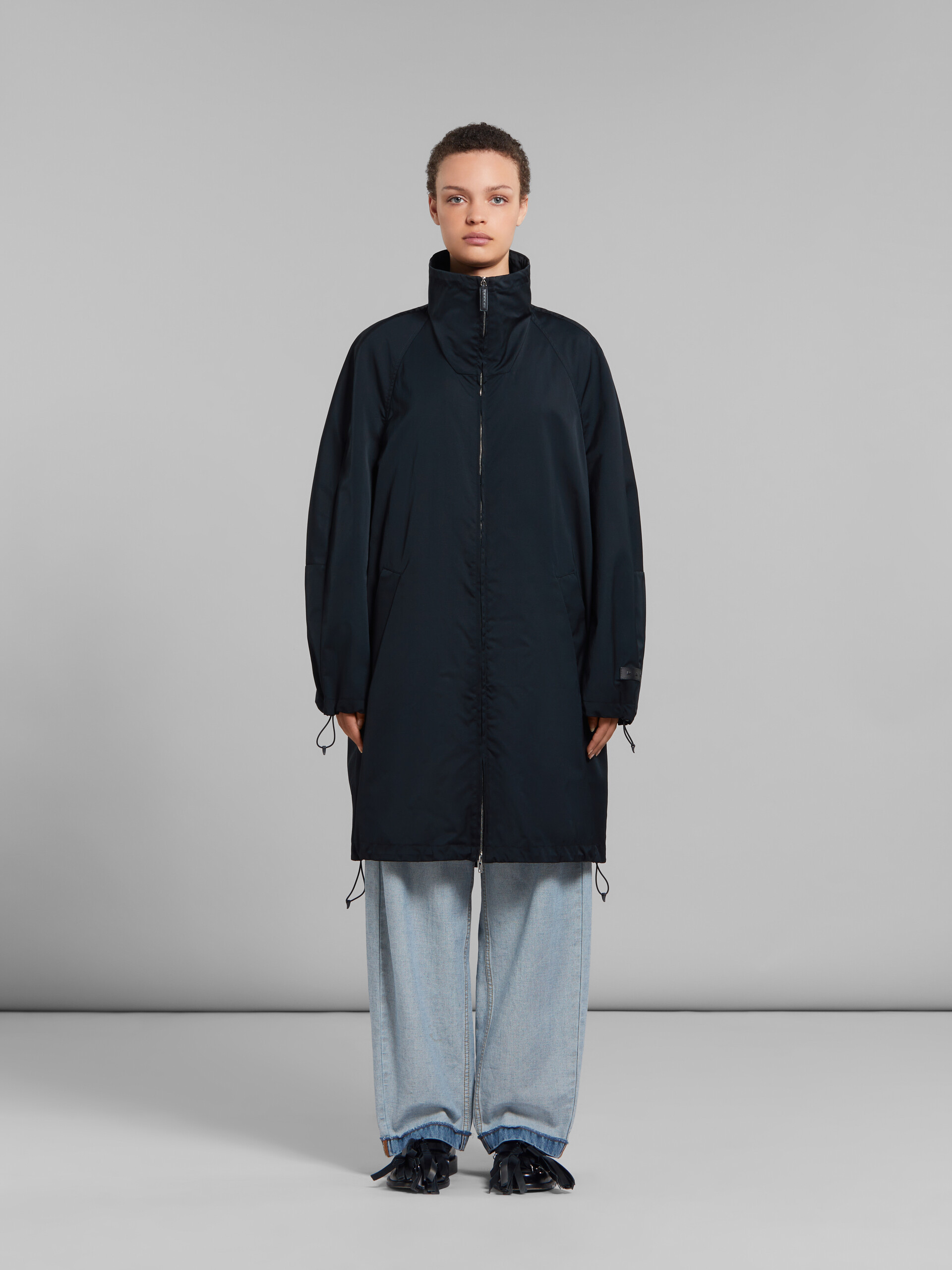 Marni Raglan-sleeve Zip-up Jacket In Black
