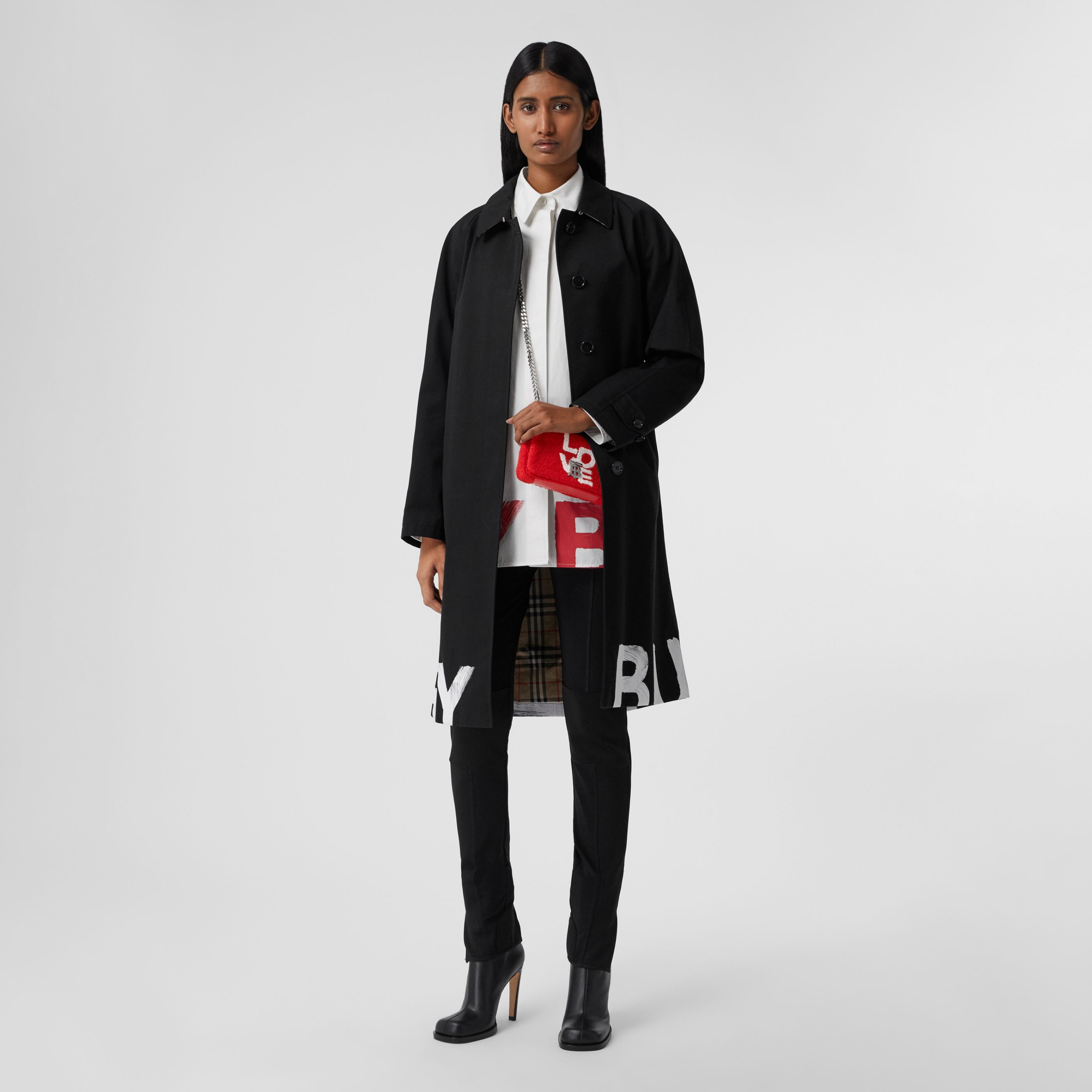 Burberry Mini Lola Love-motif Towelling Bag In Red