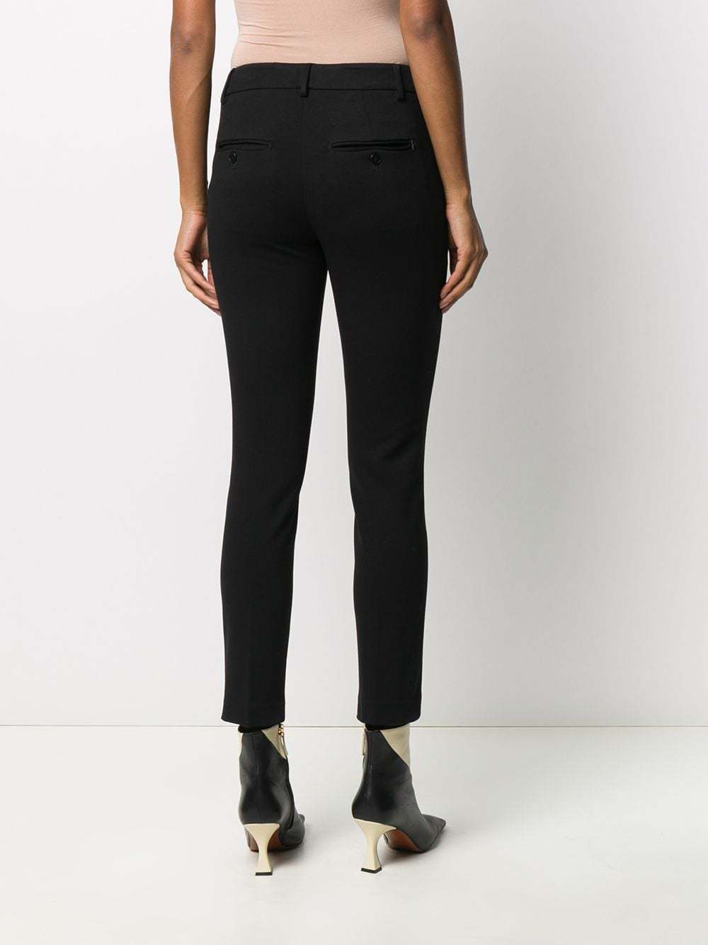 Dondup Contrast Four-pocket Slim Trousers In Black
