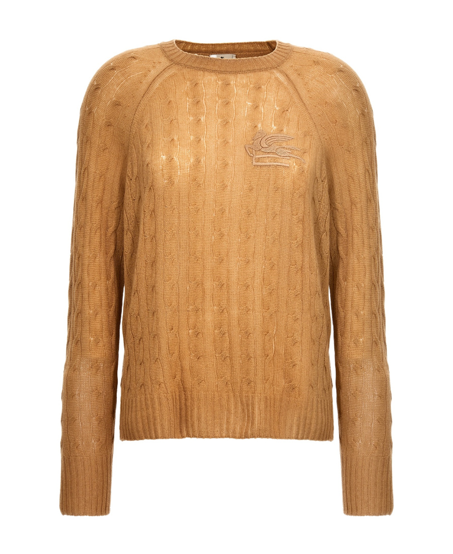 Etro Cable-knit Cashmere Sweater In Brown