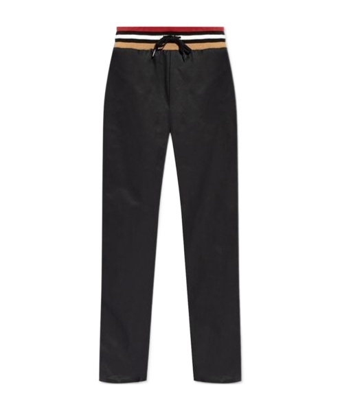 Moschino Drawstring Straight Leg Pants In Black