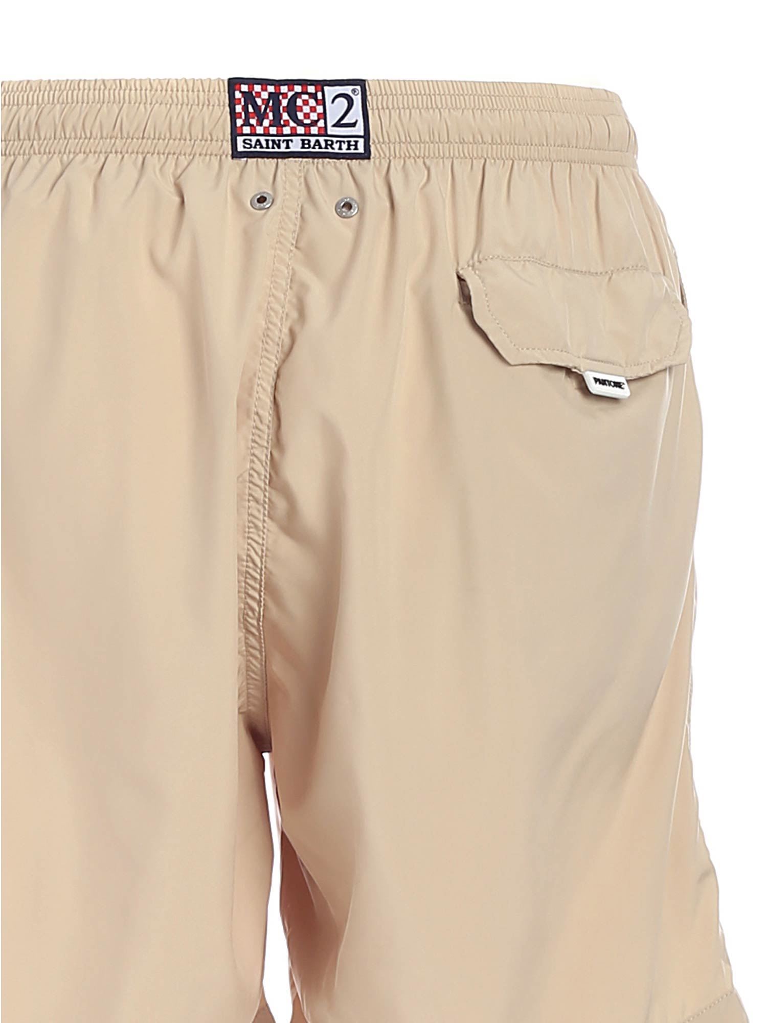 MC2 SAINT BARTH LOGO-PATCH DRAWSTRING SWIM SHORTS