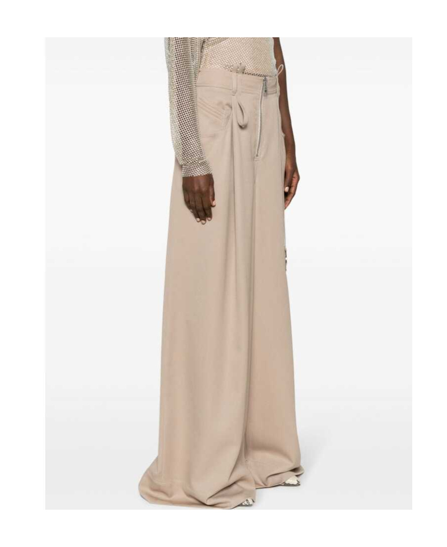 Shop Attico The Wide-leg Pleated Trousers In Nude
