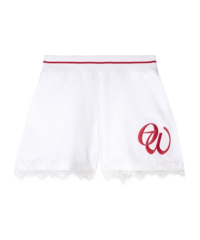 Off-white Lace-detailing Shorts In White