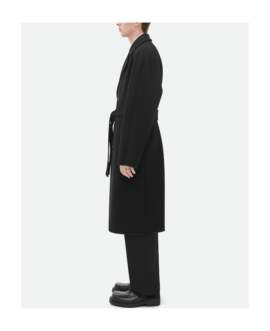 Bottega Veneta Double-breasted Wool And Cashmere Coat In Black