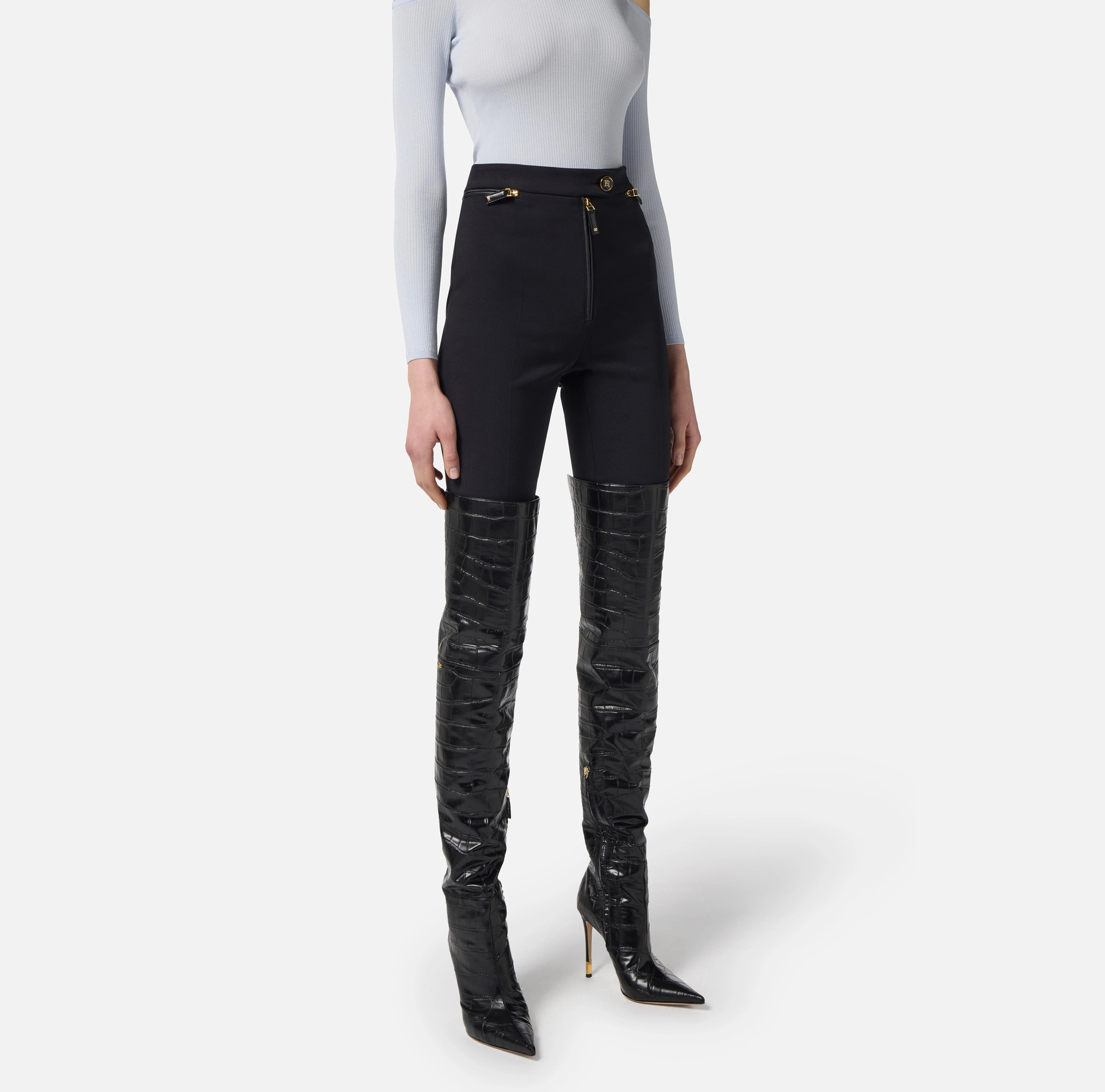 Elisabetta Franchi Zip-fastening Trousers In Black