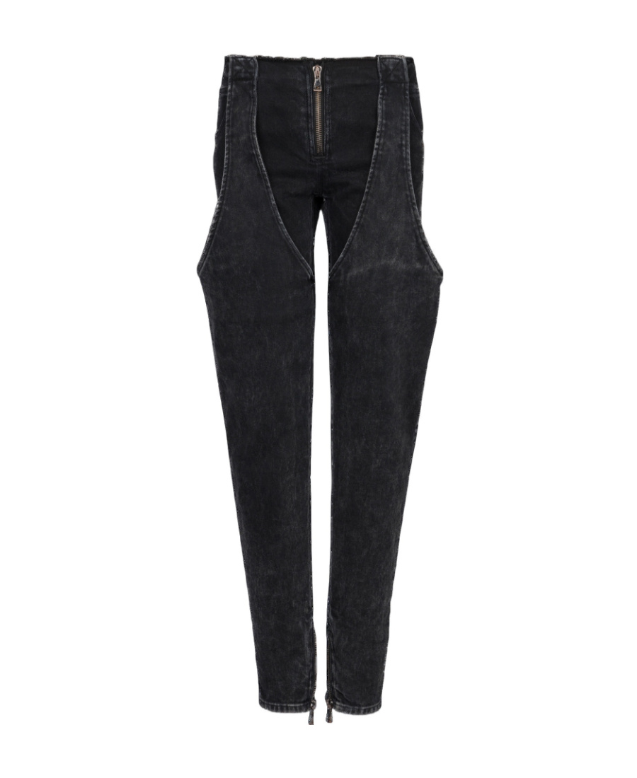 Balmain Low-rise Washed Cotton Jeans In Black