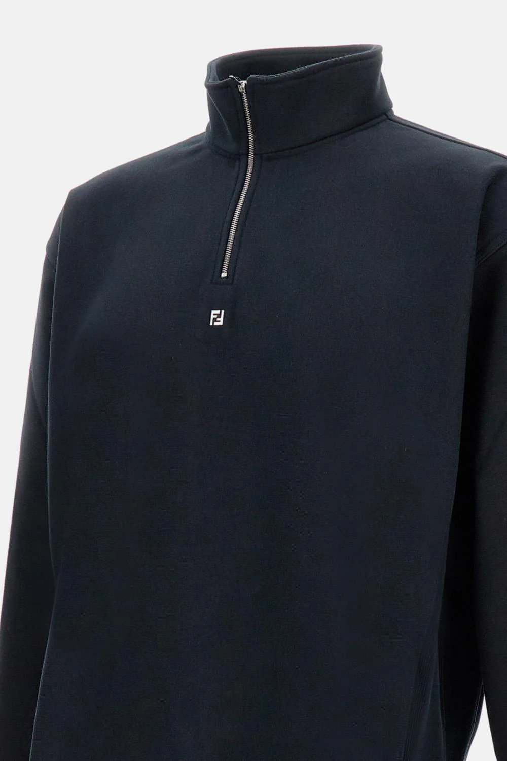 Fendi Half-zip Sweatshirt In Black