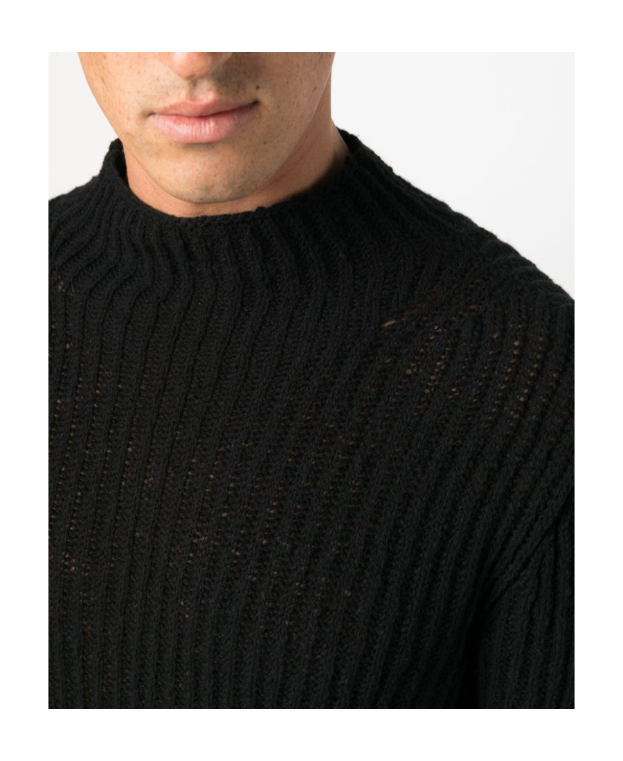 Dries Van Noten Round Neck Long-sleeved Sweater In Black