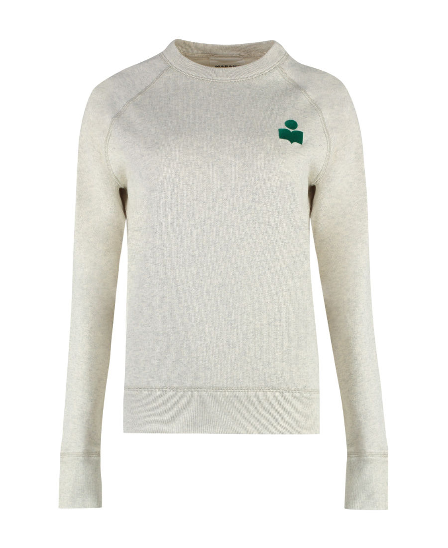 Isabel Marant Étoile Milla Flocked-logo Sweatshirt In White