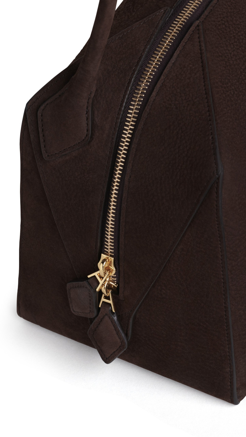 Alaïa Le Bouledogue Bag In Nubuck In Orange