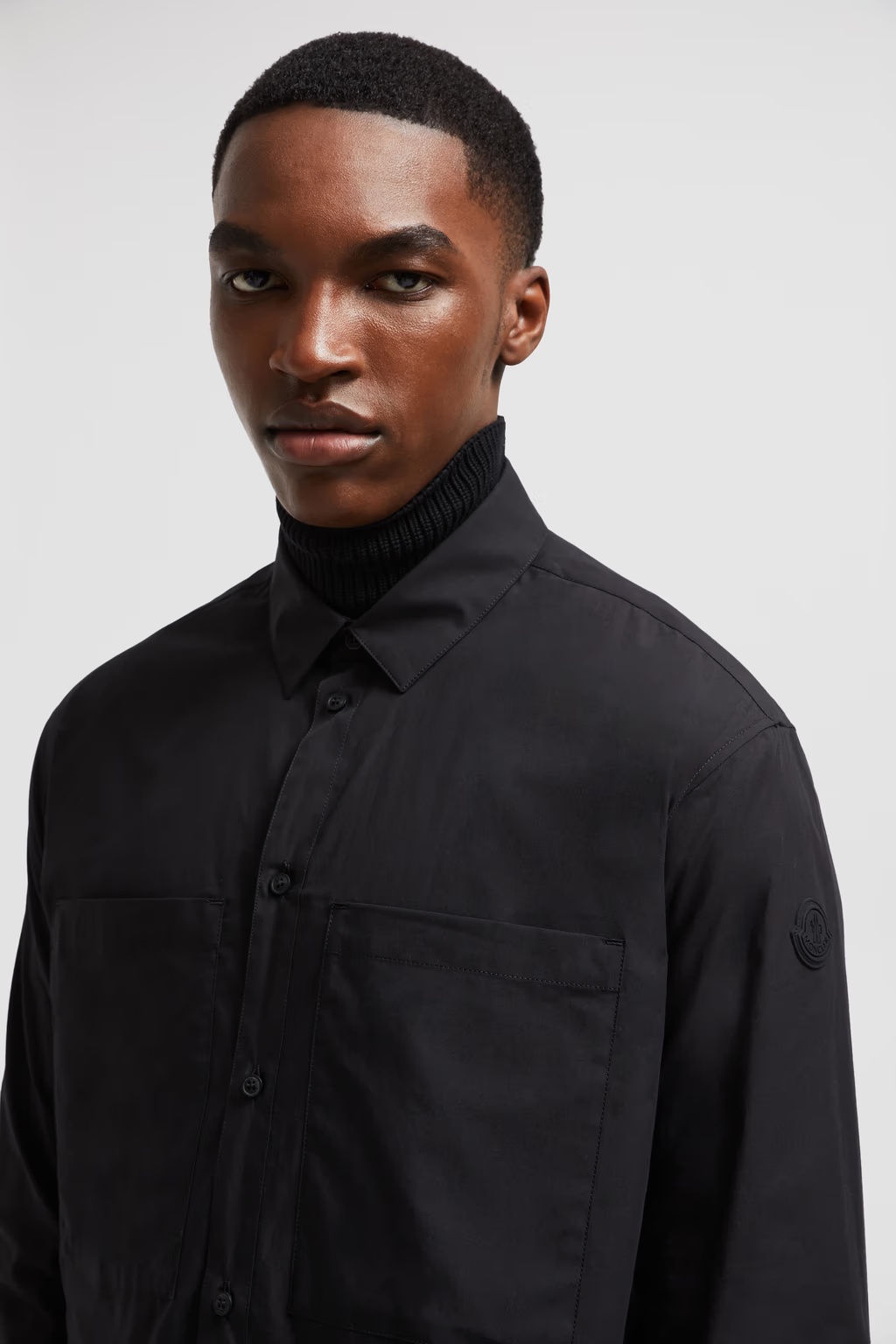 Moncler Buttoned Long-sleeved Shirt In Black
