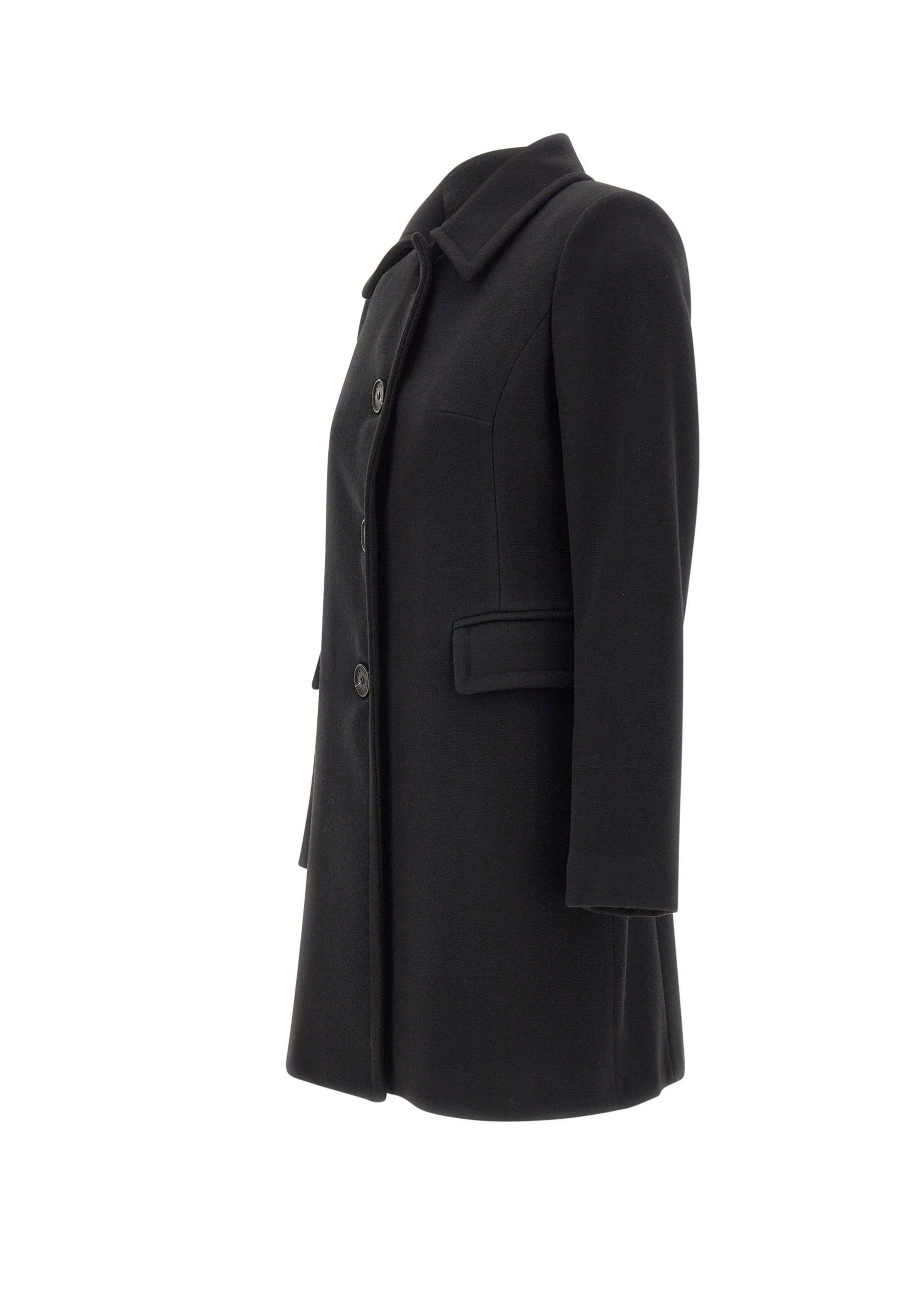 Kaos Single-breasted Flap-pocket Coat In Black