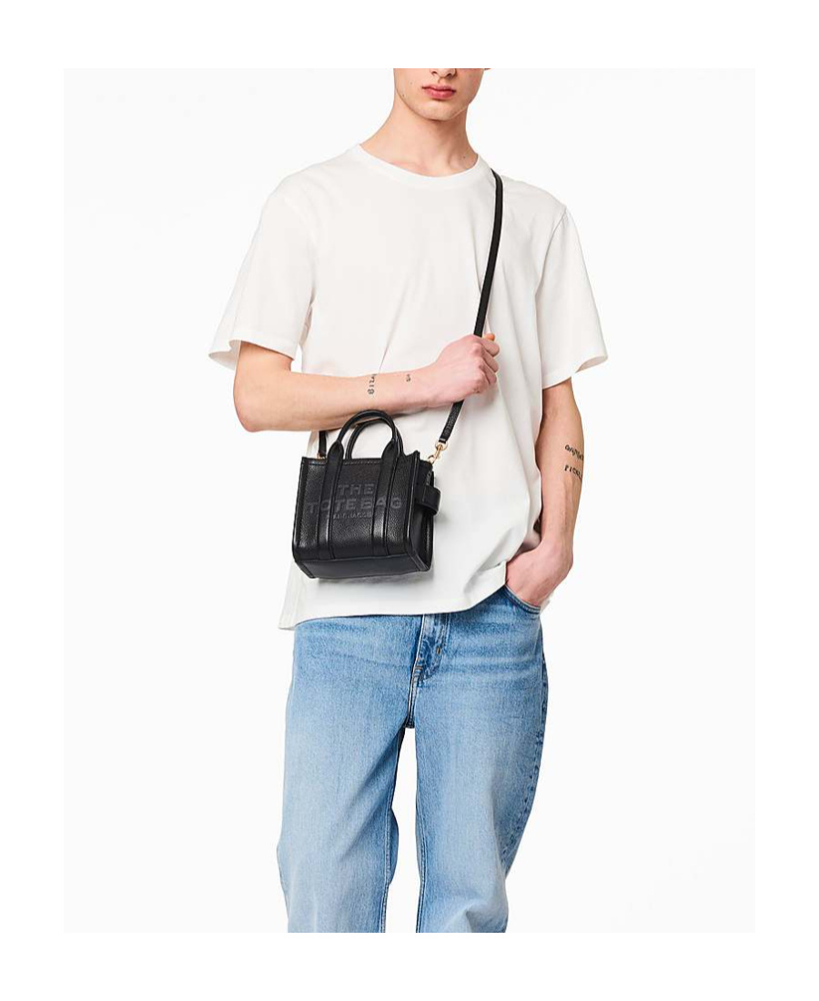 Marc Jacobs Micro The Leather Tote Bag In Black