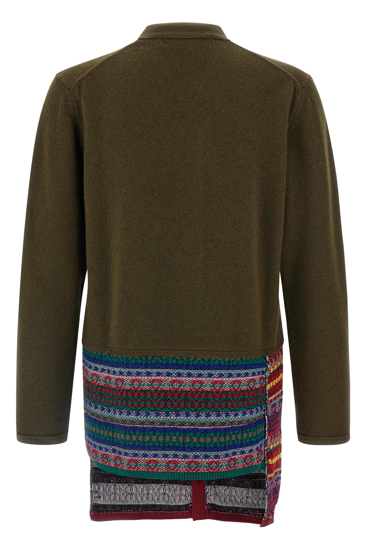 Comme Des Garçons Homme Plus Jacquard Insert Knit Cardigan In Green