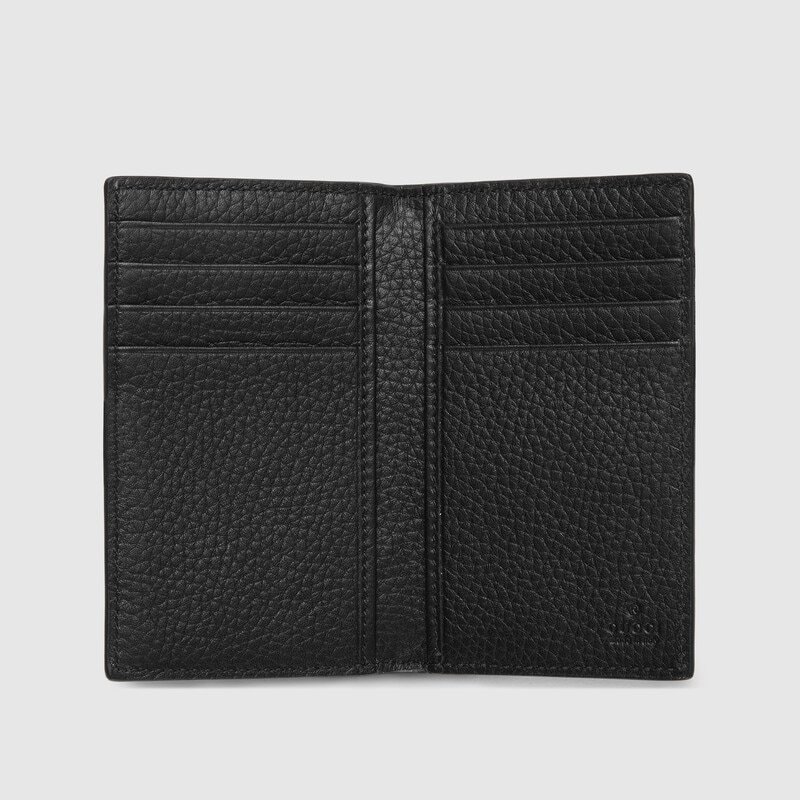 Gucci Jumbo Gg Leather Cardholder In Black