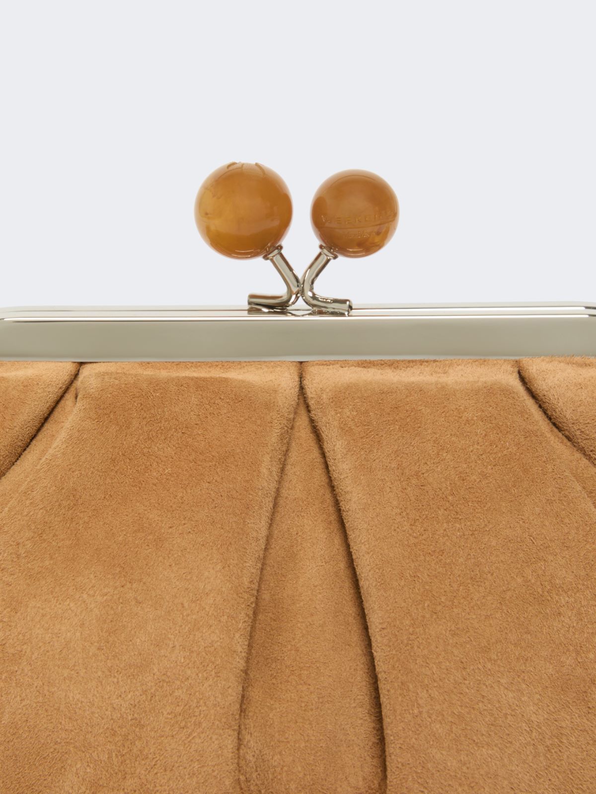 Weekend Max Mara Small Suede Pasticcino Bag In Brown