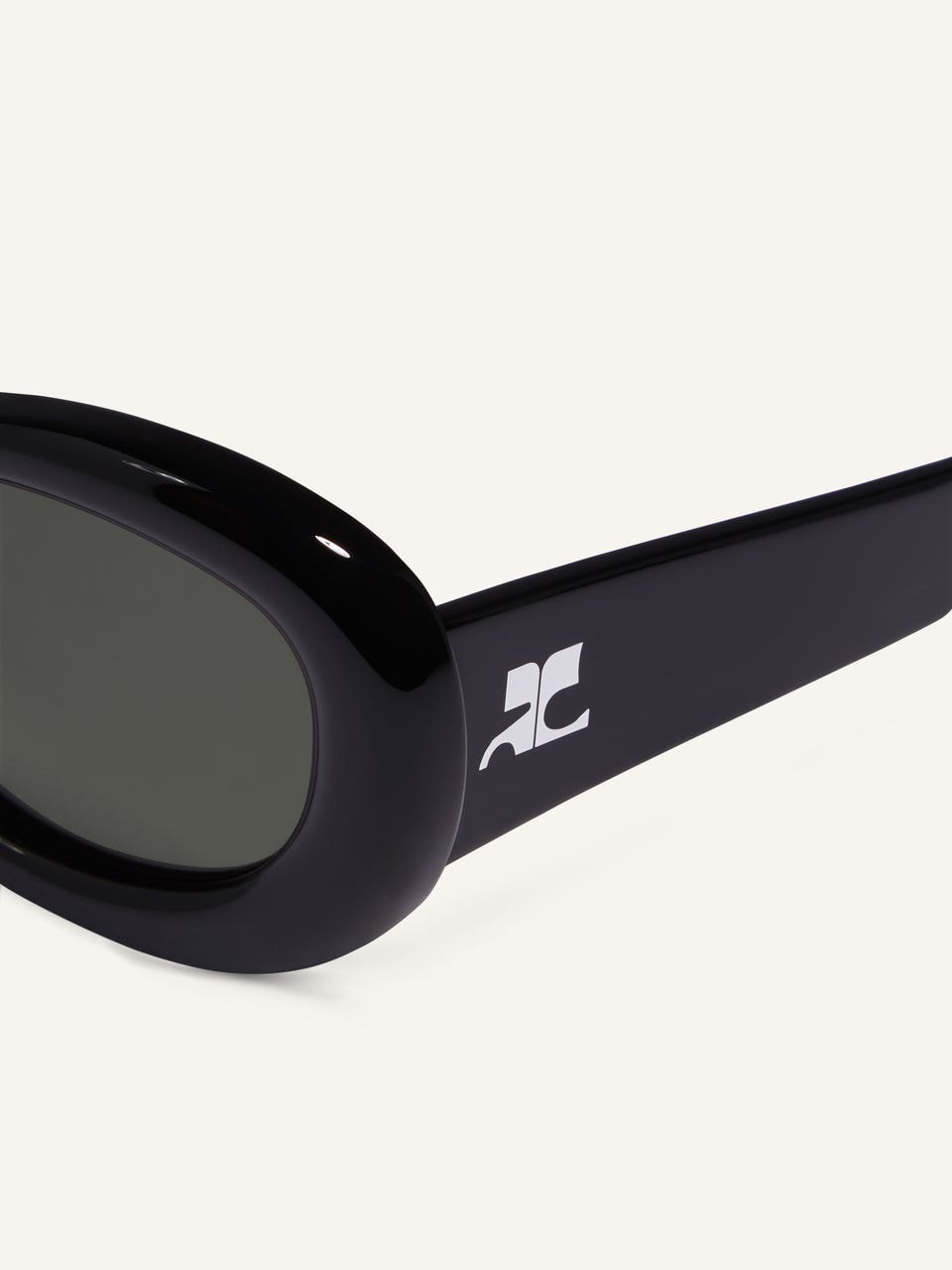 Shop Courrèges Oval-frame Sunglasses