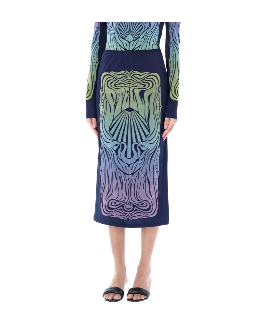 Stella Mccartney Panelled Pencil Skirt In Blue