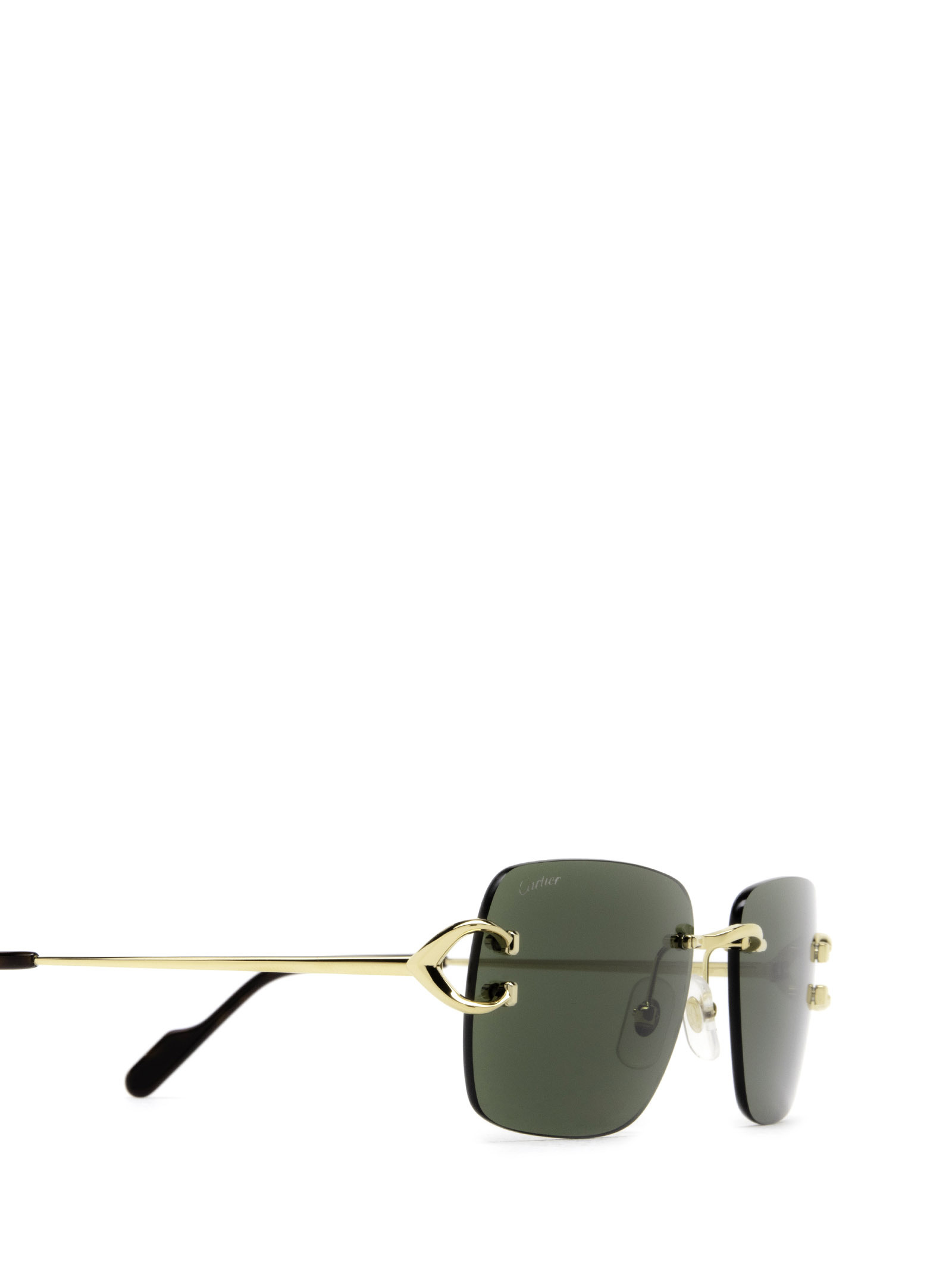 Cartier Rectangular Frame Sunglasses In Green