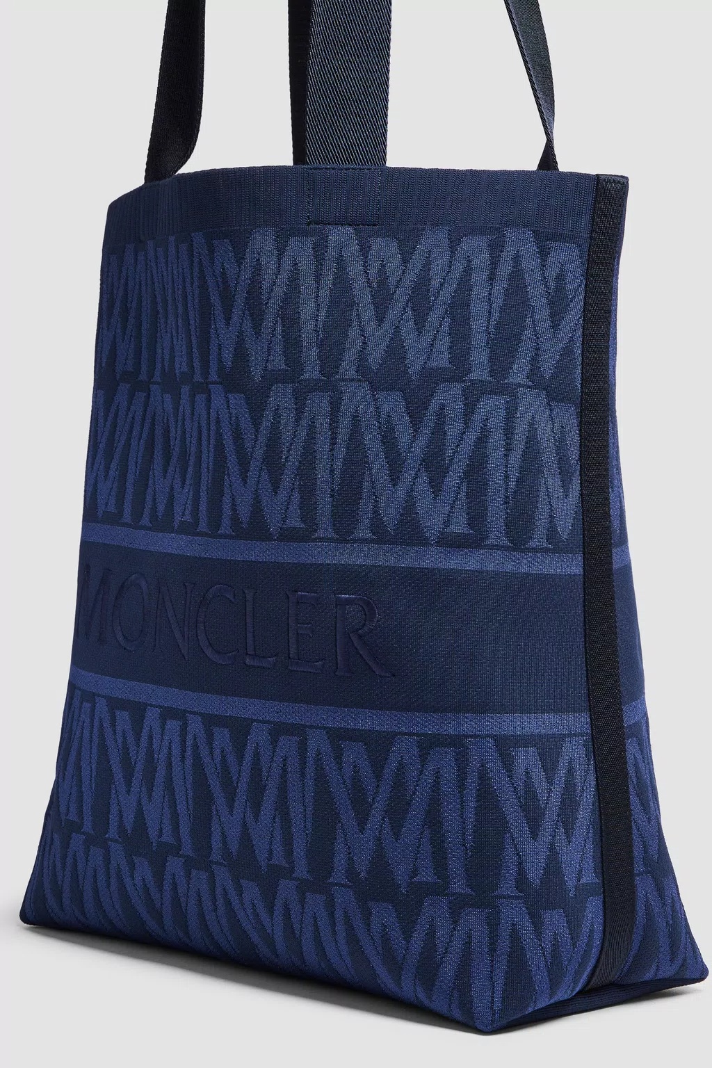 Moncler Monogram Knit Tote Bag In Black