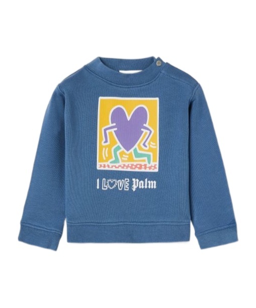 Palm Angels Long-sleeved Sweater In Blue