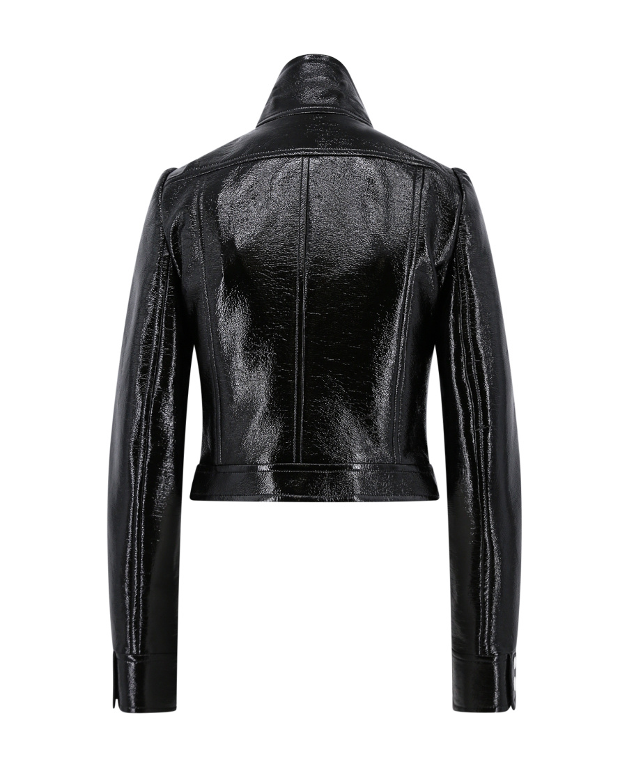 Shop Courrèges Iconique Vinyl Jacket In Black