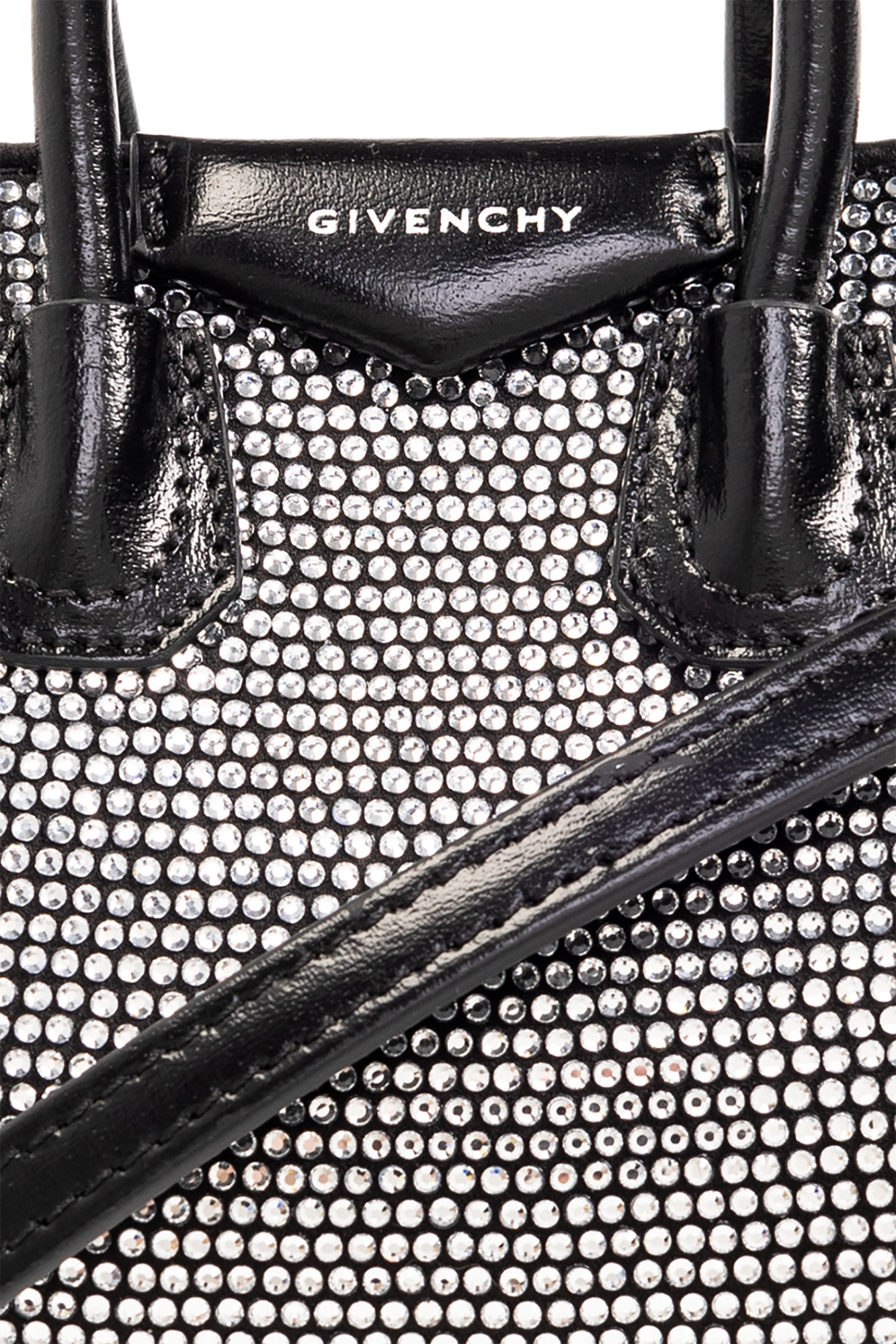 Givenchy Antigona Rhinestone-embellished Mini Bag In Black