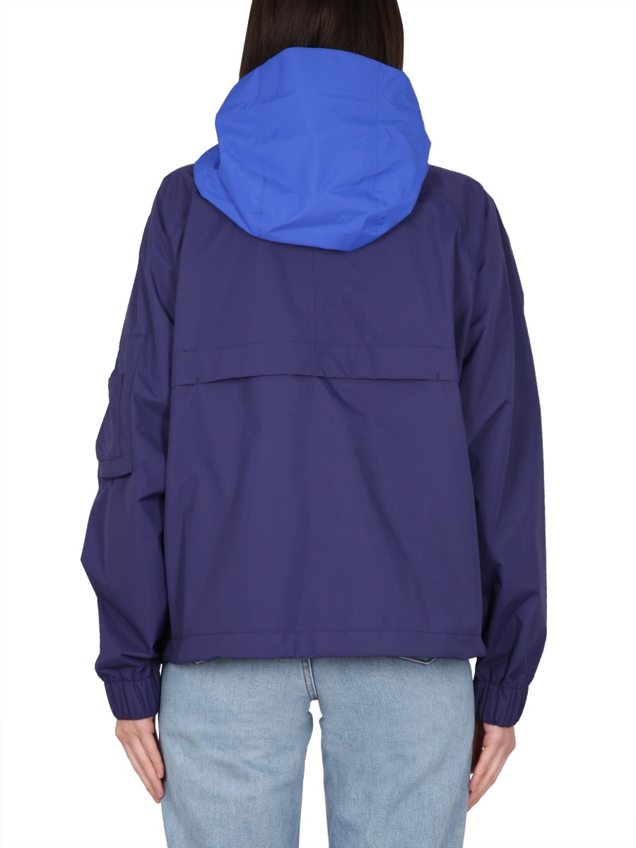 K-way Hooded Zipper Casual Jacket In Blue