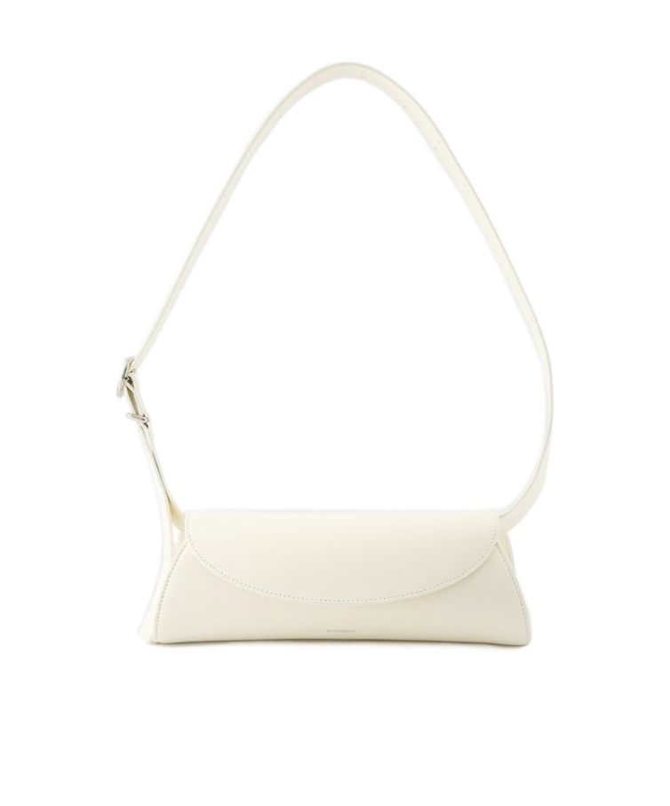 Jil Sander Ivory Nappa Leather Small Cannolo Shoulder Bag In White