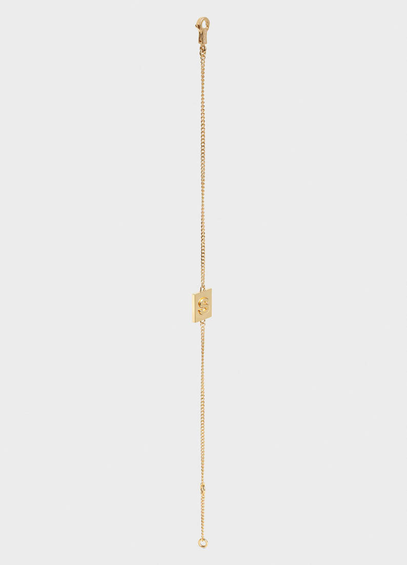 Celine Alphabet S Bracelet In Brass In Yellow
