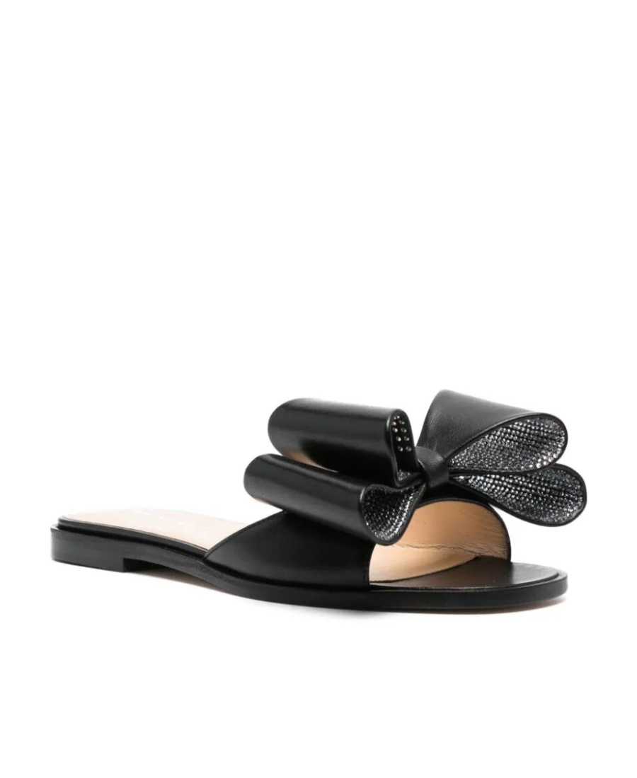 Mach&mach Bow-detail Leather Sandals In Black