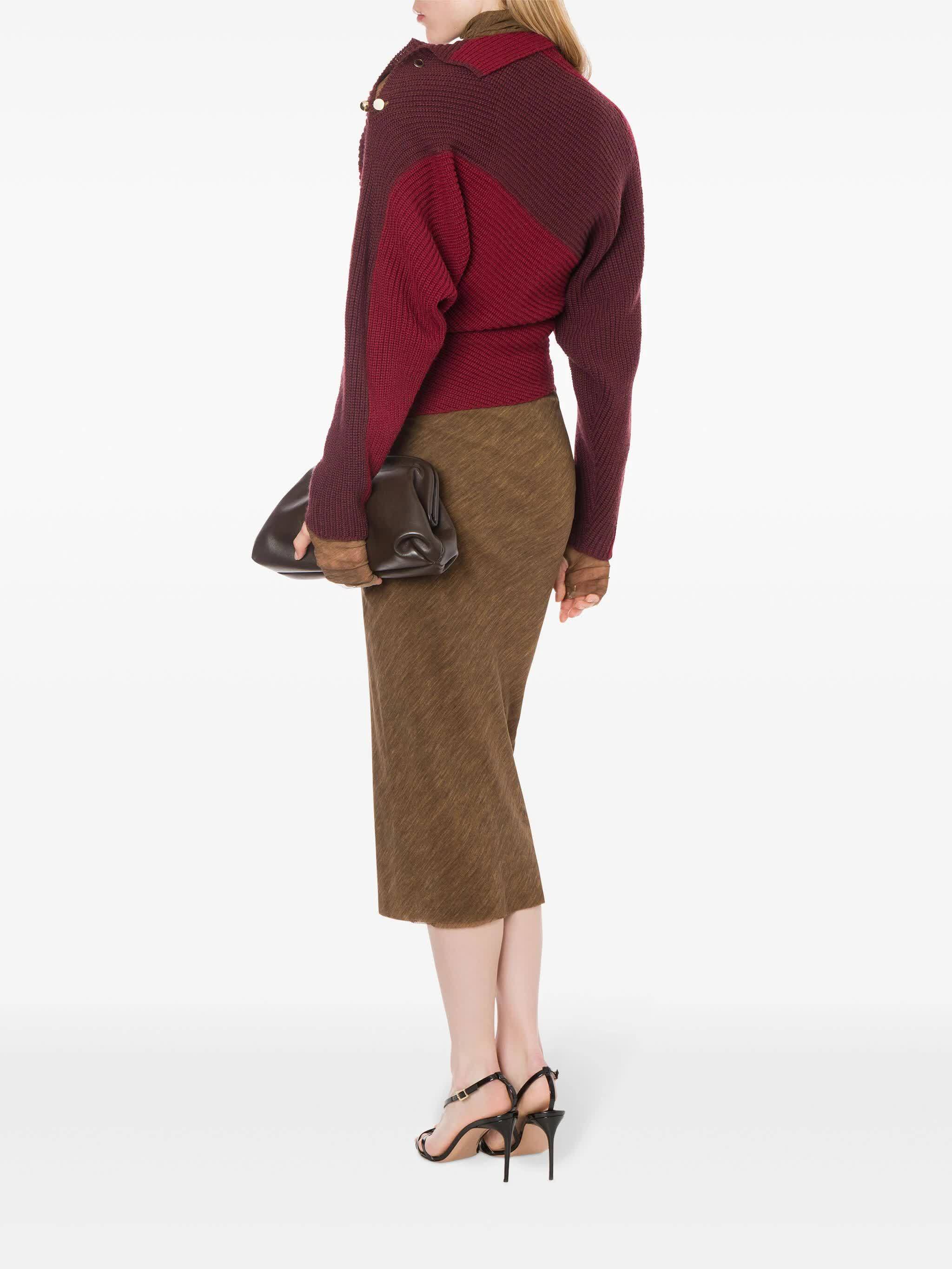 Shop Philosophy Di Lorenzo Serafini Elastic Waist Skirt In Brown