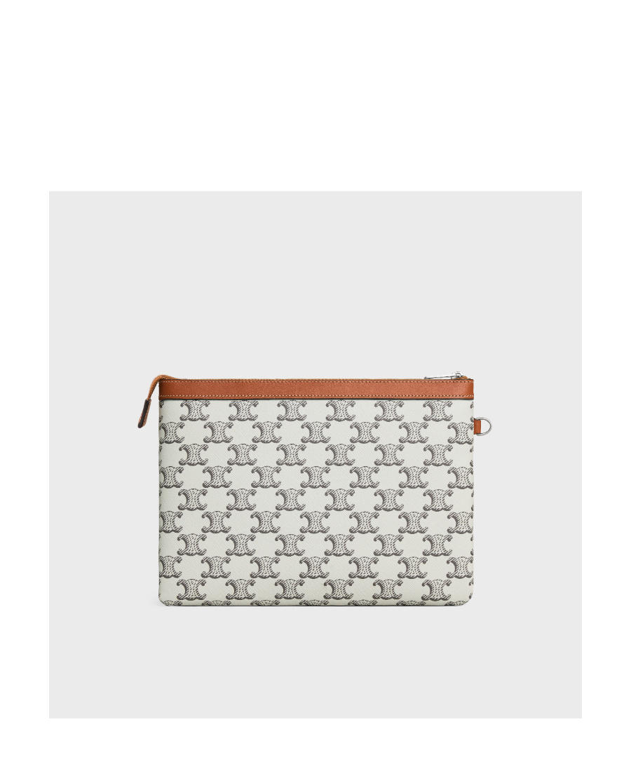 Celine Triomphe Shoulder Strap Handbag In White