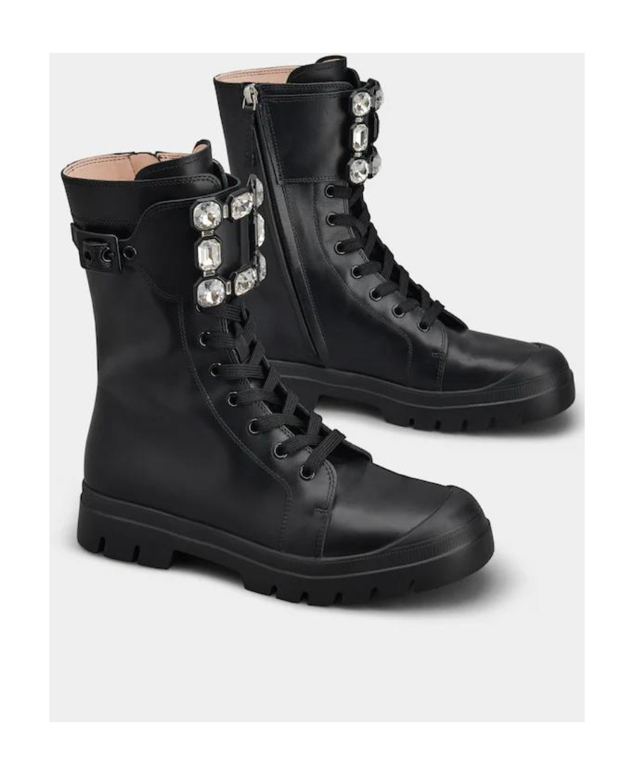 Roger Vivier Lace-up Boots In Black