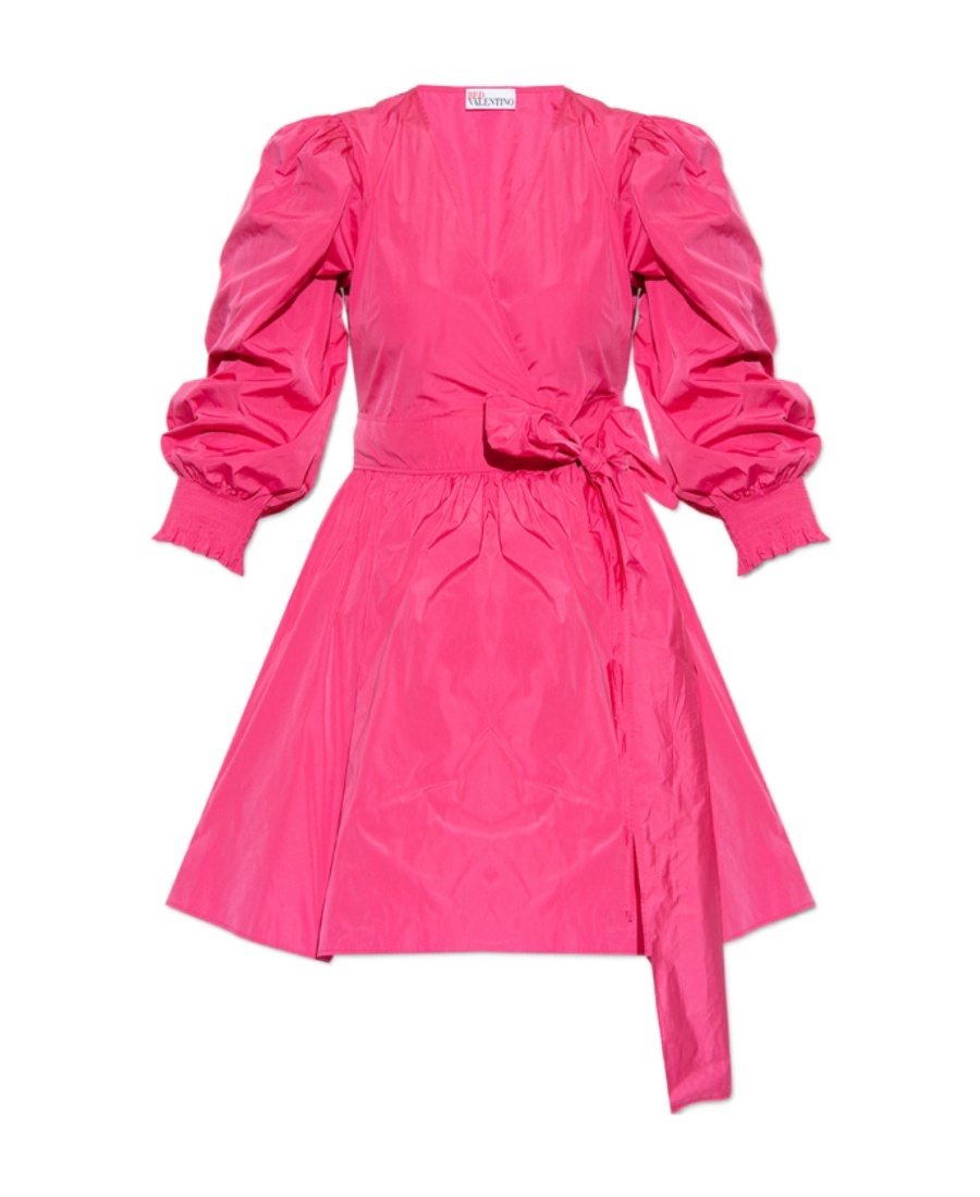 Red Valentino Redvalentino V-neck Long-sleeved Dress In Pink